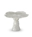 6.25 Inch White Ceramic Bunny Flower Embossed Cake Stand