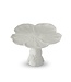 6.25 Inch White Ceramic Bunny Flower Embossed Cake Stand