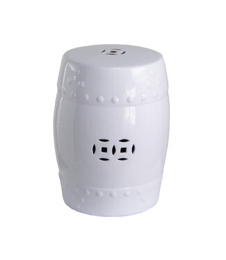 Zella Garden Stool - White