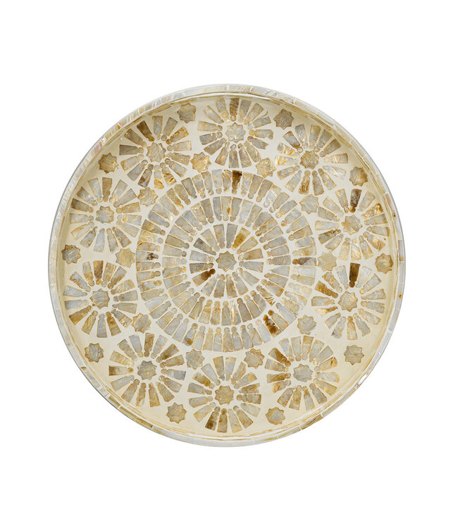Round Wooden Accent Tray