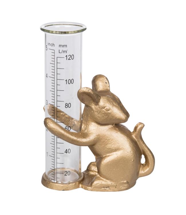 Iron Gold Mouse Rain Gauge