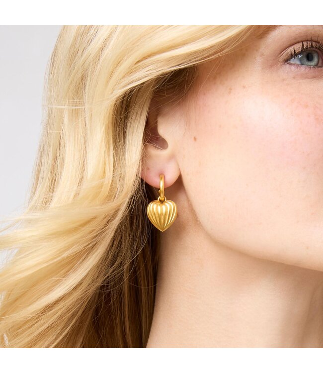 JULIE VOS Puffy Heart Hoop & Charm Earring