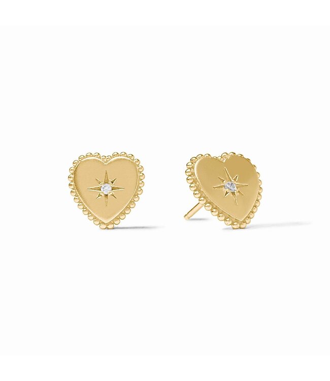JULIE VOS Heart Stud Cubic Zirconia