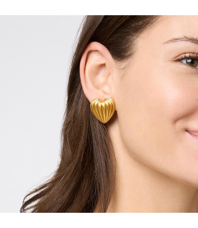 JULIE VOS Puffy Heart Statement Stud