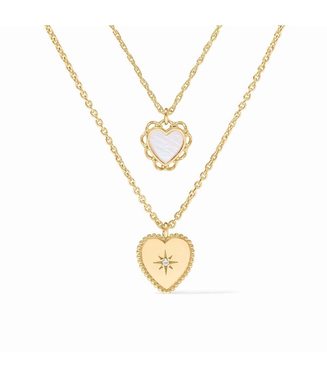 JULIE VOS Heart Duo Delicate Necklace