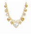 JULIE VOS Heart Charm Necklace Mother of Pearl Cubic Zirconia