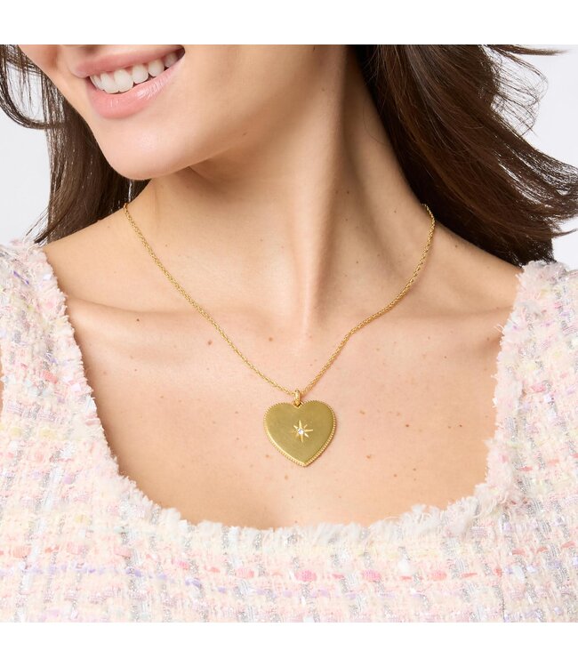 JULIE VOS Heart Necklace Cubic Zirconia
