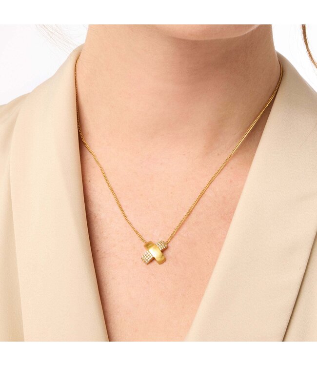 JULIE VOS Catalina X Pavé Delicate Necklace