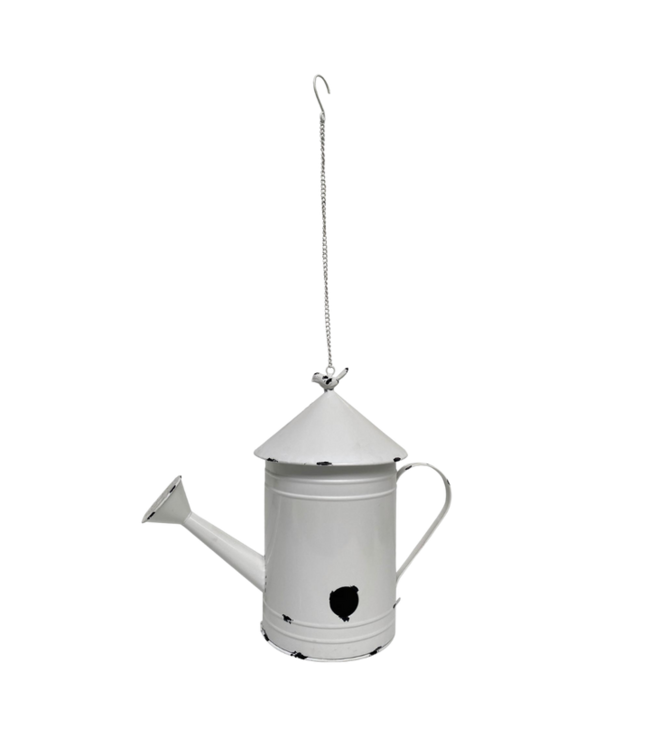 Metal Birdhouse With Watering Can Shape