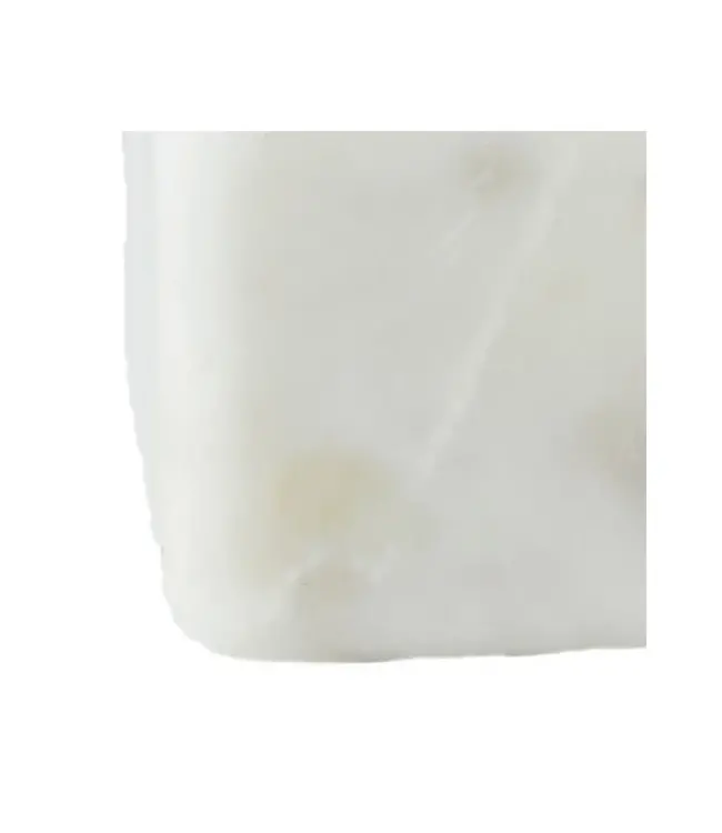 White Marble Bowl with Brass Spoon