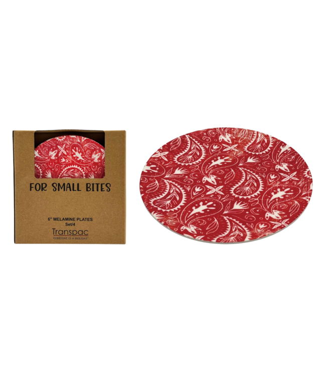 Melamine Red Bandana App Plates - Sold as Set