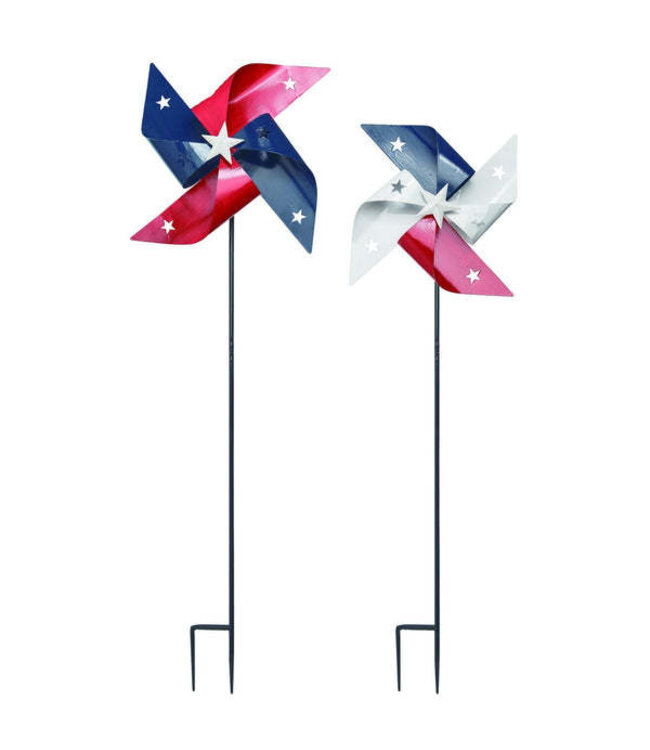 Metal Americana Pinwheel Yard Stake