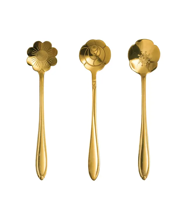 Stainless Steel Flower Shaped Spoons - Sold as Set