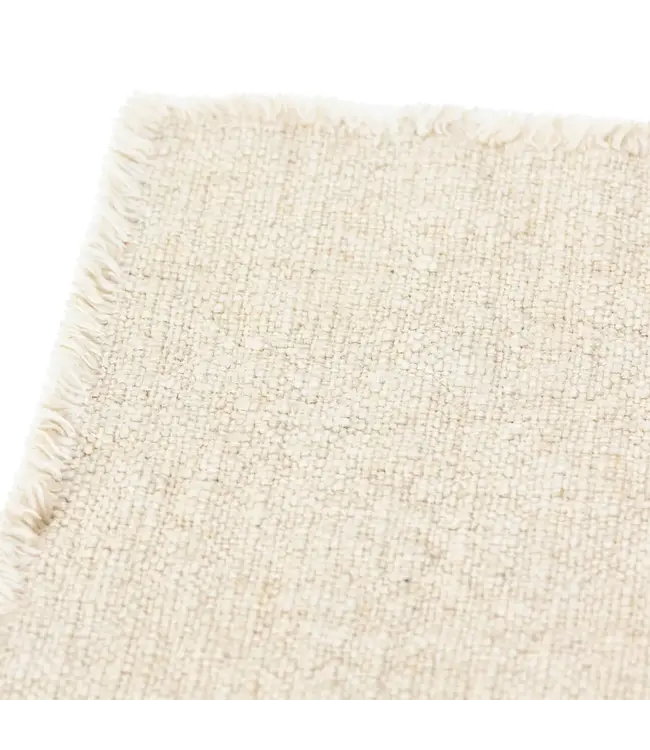 Linen Blend Table Runner with Frayed Edges