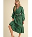 Erin Embroidered Puff Sleeve Midi Dress
