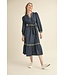 Erin Embroidered Puff Sleeve Midi Dress
