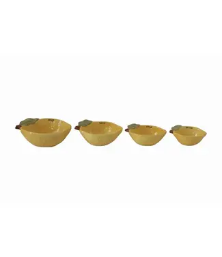 Stoneware Lemon Measuring Cups - Sold as Set
