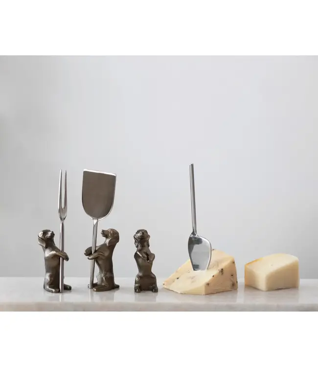 Stainless Steel Knives with Dog Stands