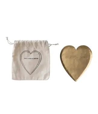 Decorative Hammered Brass Heart Shaped Dish