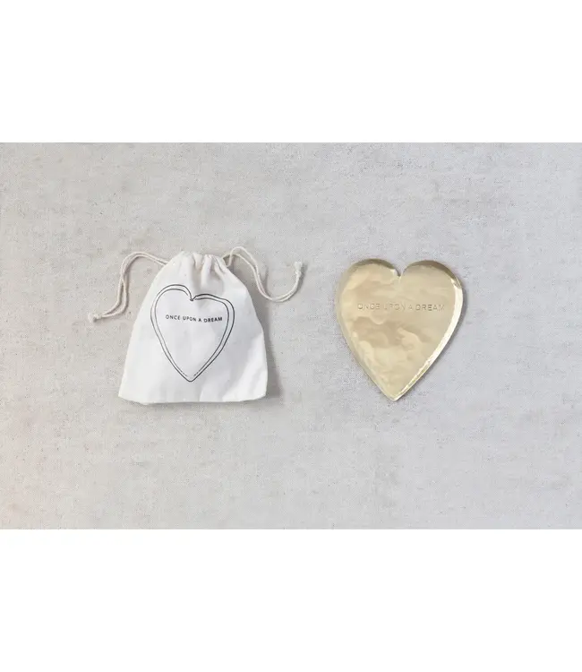 Decorative Hammered Brass Heart Shaped Dish