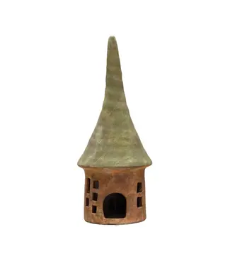 Terra-cotta Toad House - Green & Natural