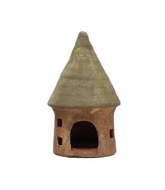 Terra-cotta Toad House - Green & Natural