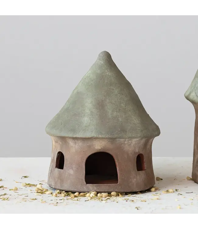 Terra-cotta Toad House - Green & Natural