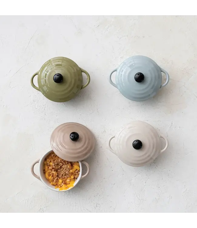 1 Cup Stoneware Mini Baker with Lid