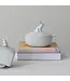 4 Cup Stoneware Baker with Rabbit Finial White