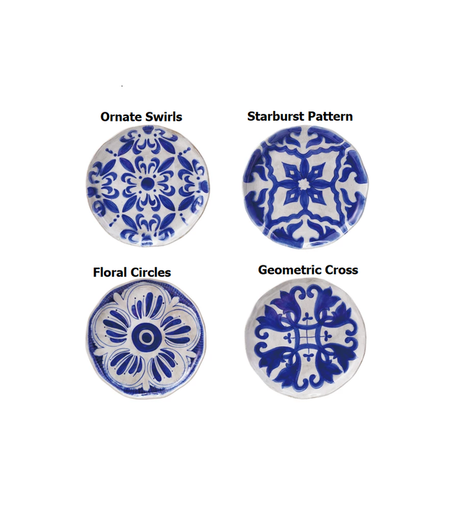 Hand-Painted Stoneware Plate With Pattern