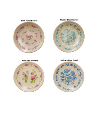 Stoneware Plate With Floral Image