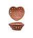 Handmade Stoneware Woven Heart Shaped Basket - Coral