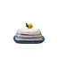 Hand-Painted Stoneware Butter Dish