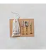 Stainless Steel & Brass Cheese Knives In Drawstring Bag - Sold as Set