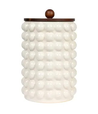10.25" Stoneware Canister with Wood Lid