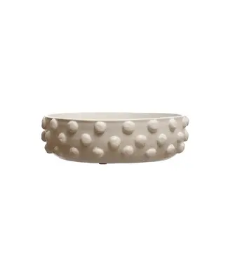 Round Decorative Terracotta Bowl with Raised Dots