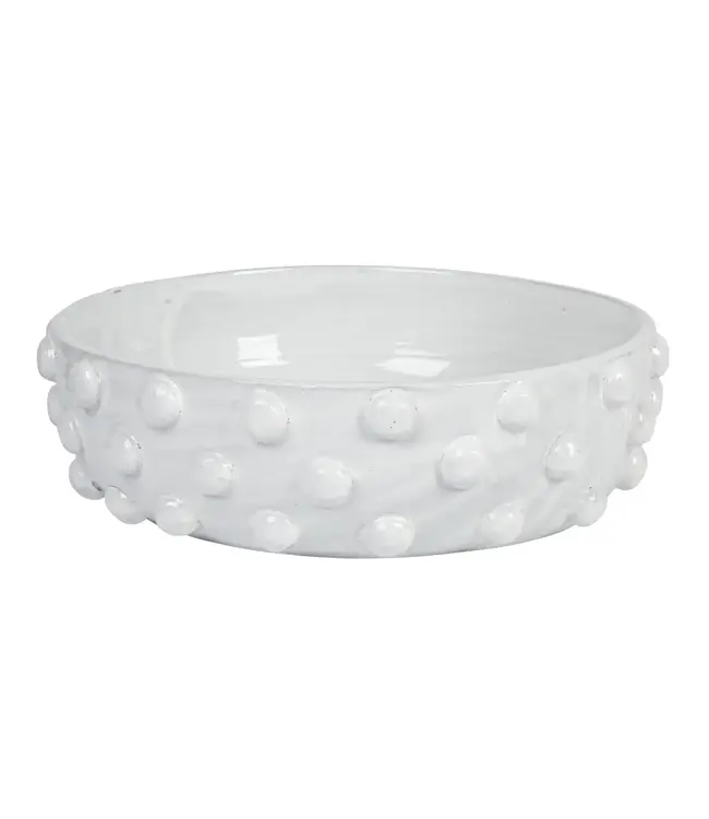 Round Decorative Terracotta Bowl with Raised Dots