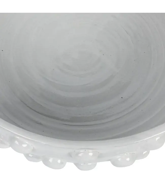 Round Decorative Terracotta Bowl with Raised Dots