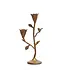 Cast Iron Candelabra with Flowers & Bird