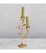 Cast Iron Candelabra with Flowers & Bird