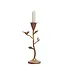 Metal Candle Holder with Bird Gold