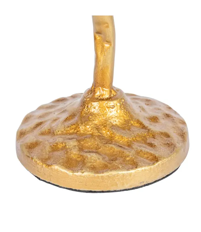 Metal Candle Holder with Bird Gold