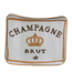 Enameled Metal Tray with Gold Edge