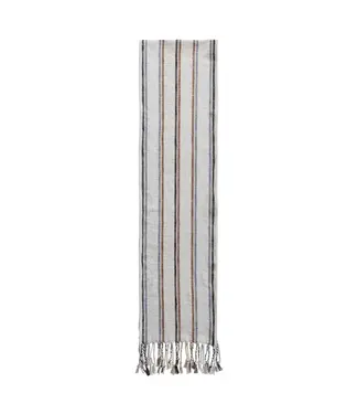 Striped Table Runner With Braided Tassels