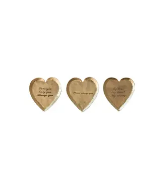 Decorative Brass Heart Shaped Dish with Saying