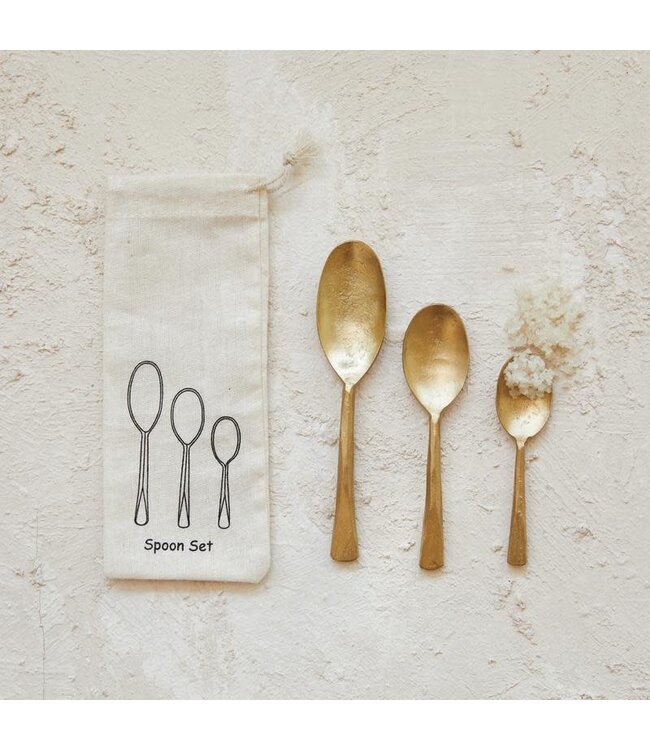 Hand-Forged Iron Spoons In Bag - Sold as Set