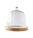 Glass Cloche with Mango Wood Base