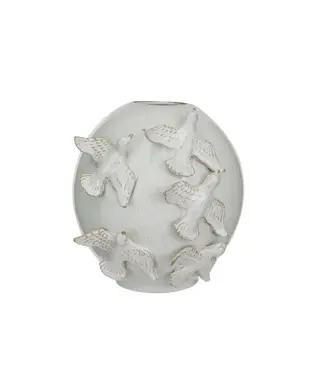 Handmade Stoneware Vase with Birds