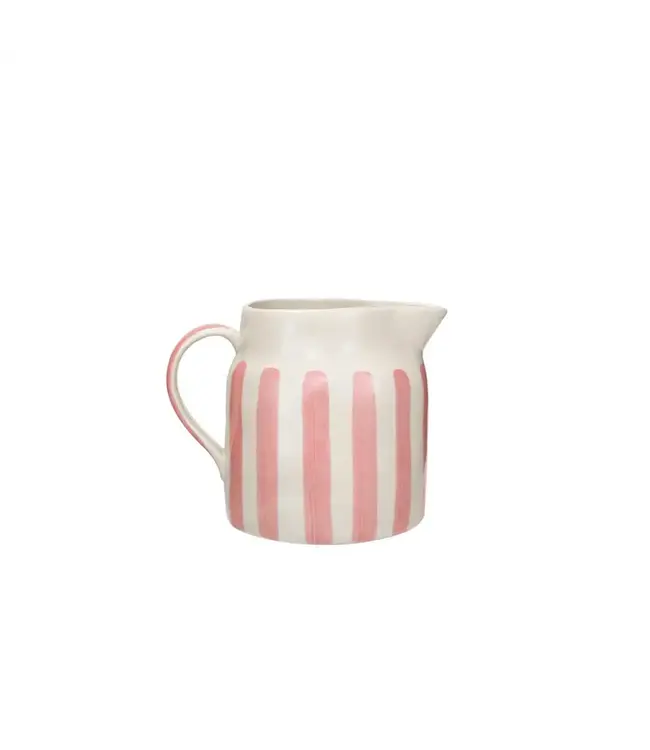 Stoneware Pitcher with Stripes