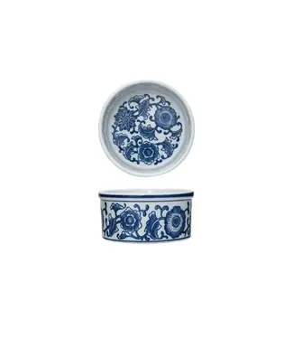 30 oz. Cup Stoneware Pet Bowl with Floral Design